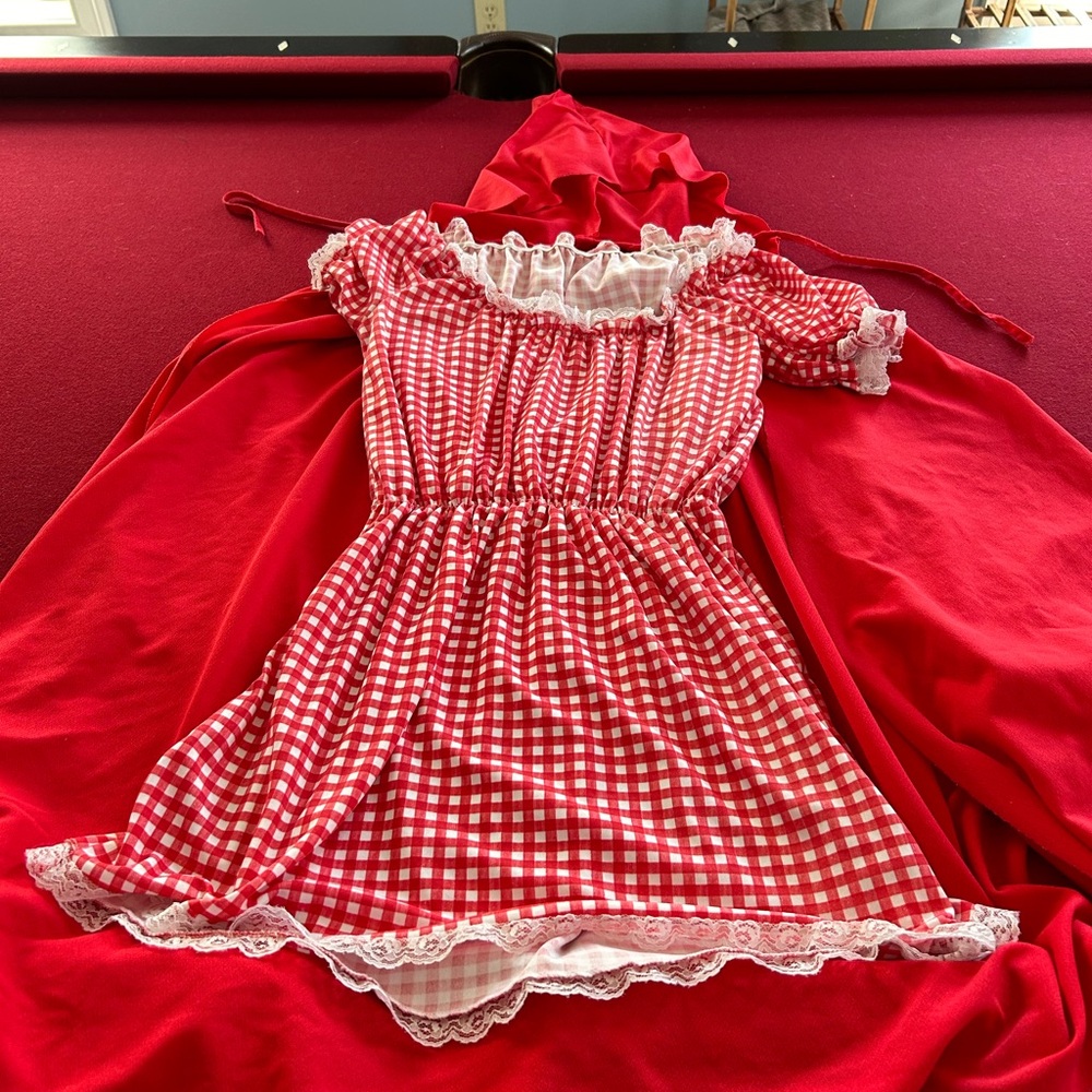 Woman’s Halloween costume little red riding hood